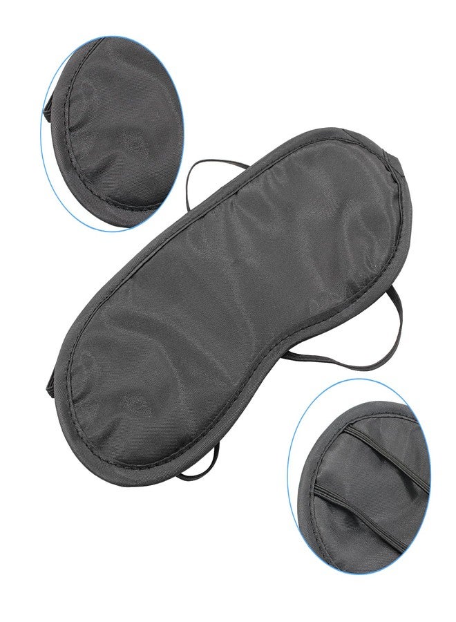 Coufce 12 PCS Satin Games Sleep Mask Eye Mask Sleep Blindfold Men & Women Night Eyeshade Travel Nap Team Building Games(Black) - Image 3